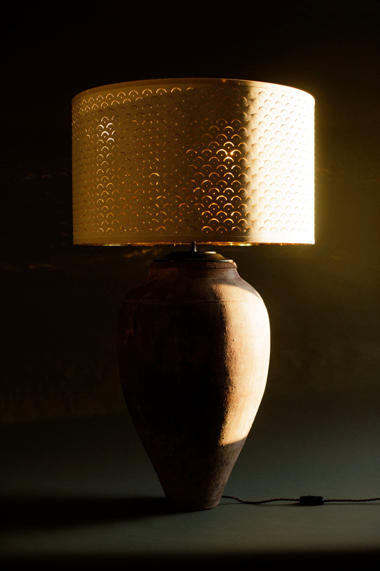 Vintage Russet Tall Terracotta Lamp