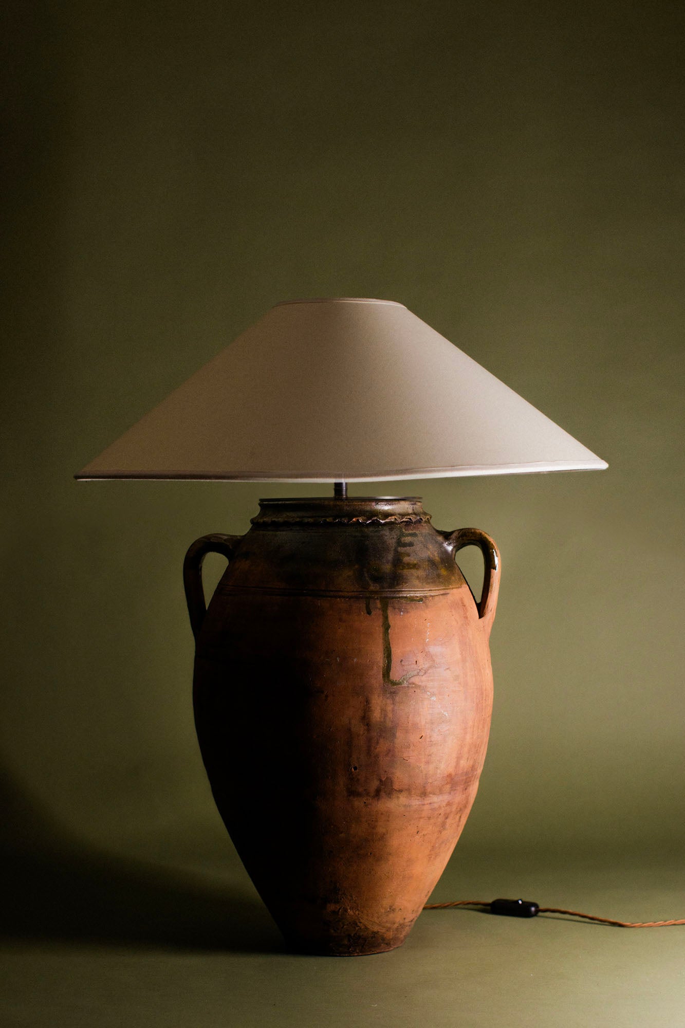 Chestnut Glaze Terracotta Lamp