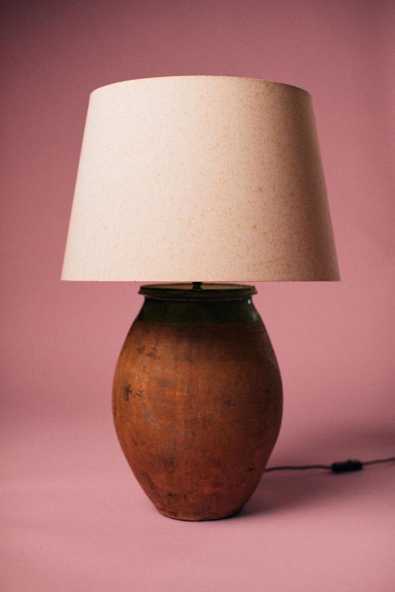 Olive Glaze Collar Terracotta Table Lamp