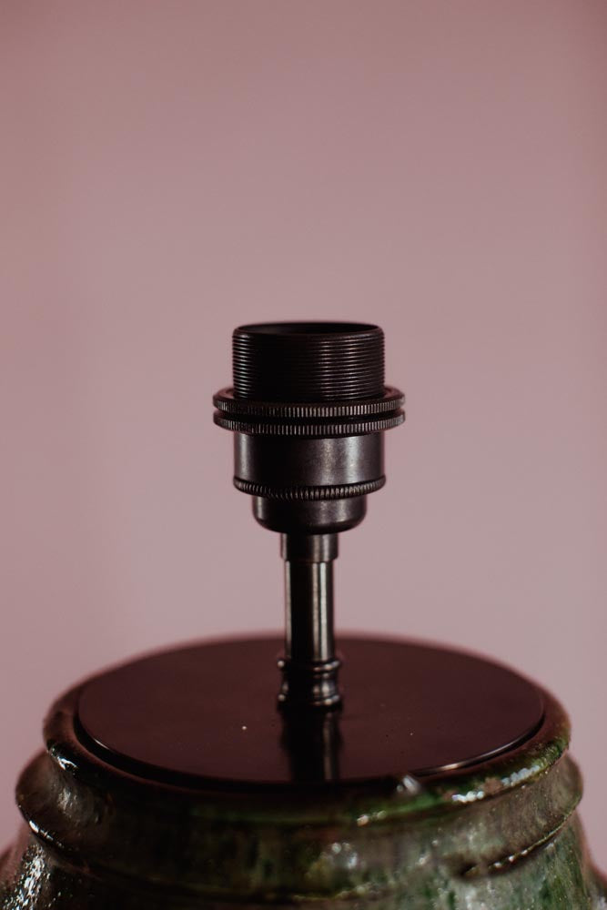 Glazed Rim Twin-Handled Table Lamp