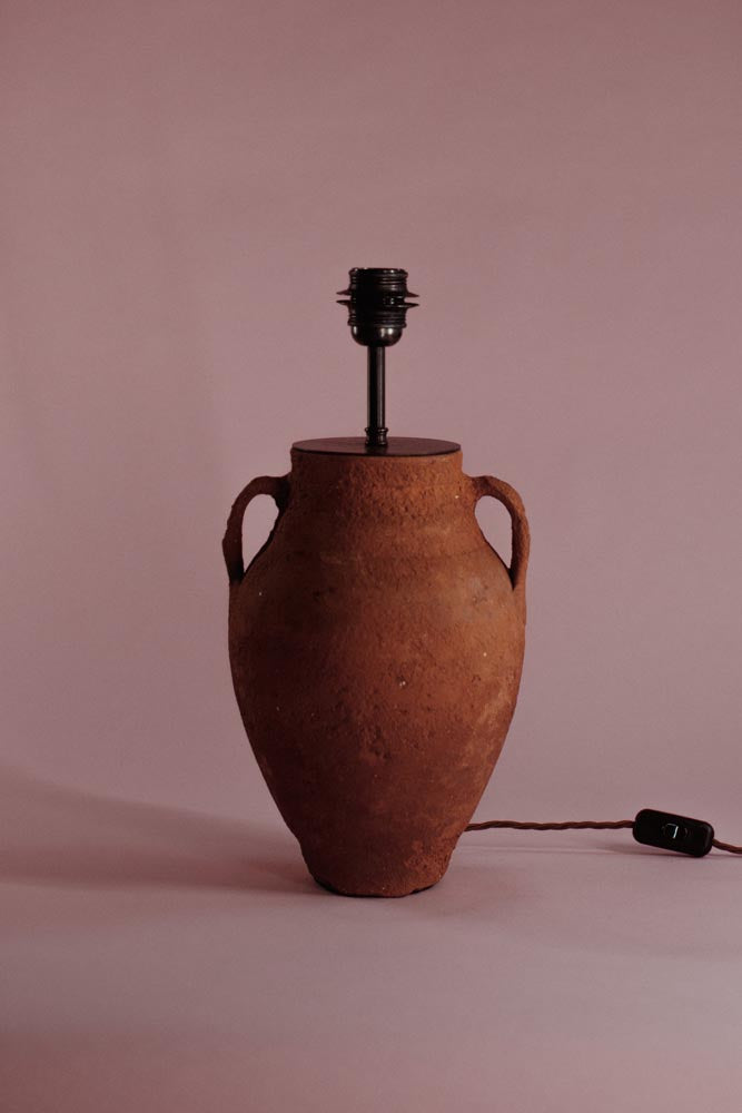 Twin Flame Terracotta Table Lamp