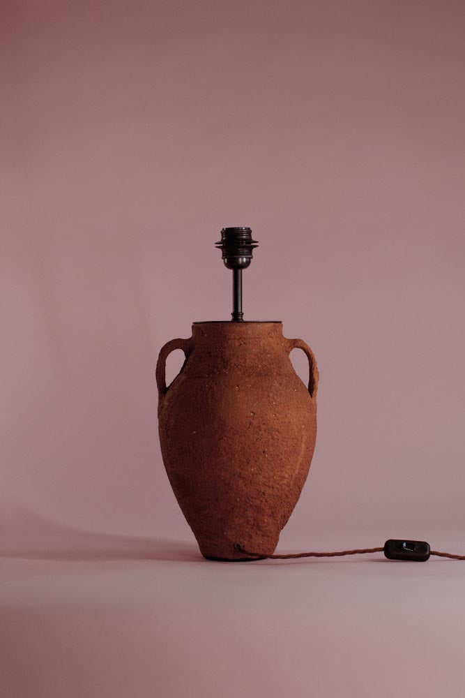 Twin Flame Terracotta Table Lamp