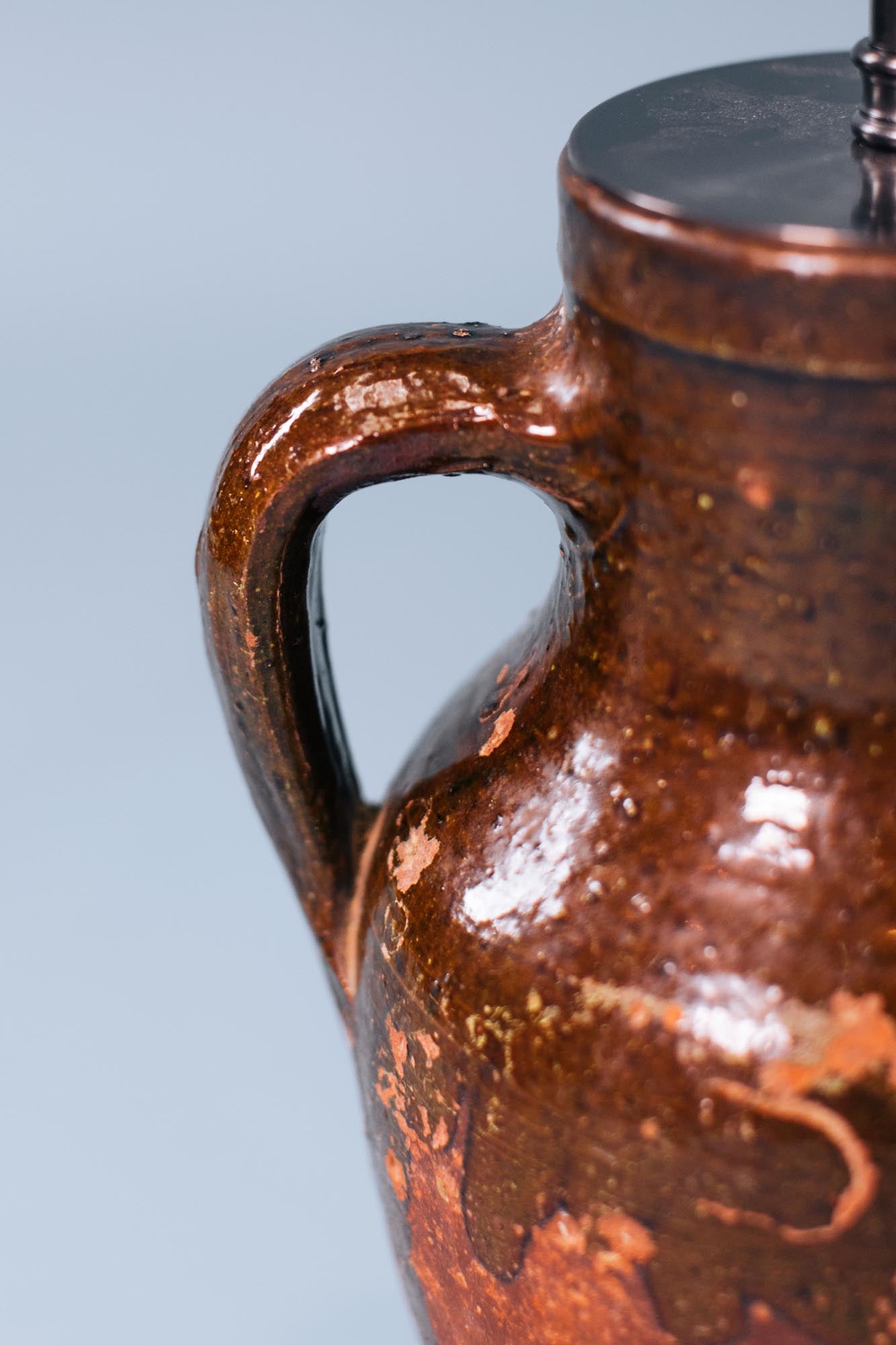 Olive Copper Glaze Jug Lamp