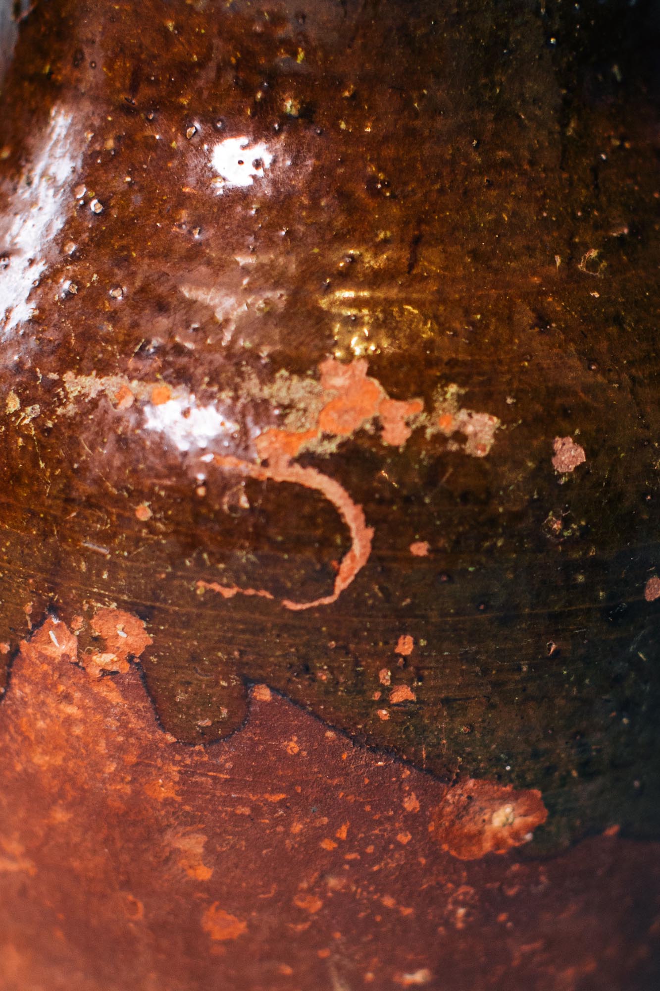 Olive Copper Glaze Jug Lamp