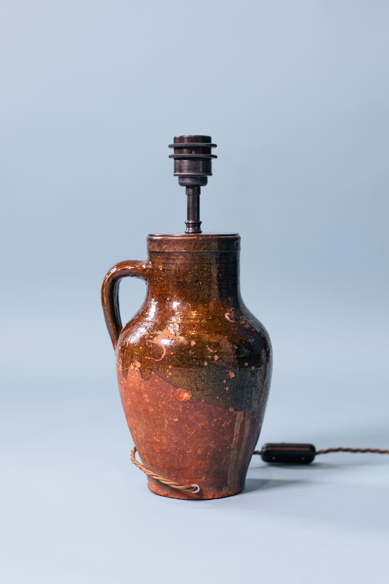 Olive Copper Glaze Jug Lamp