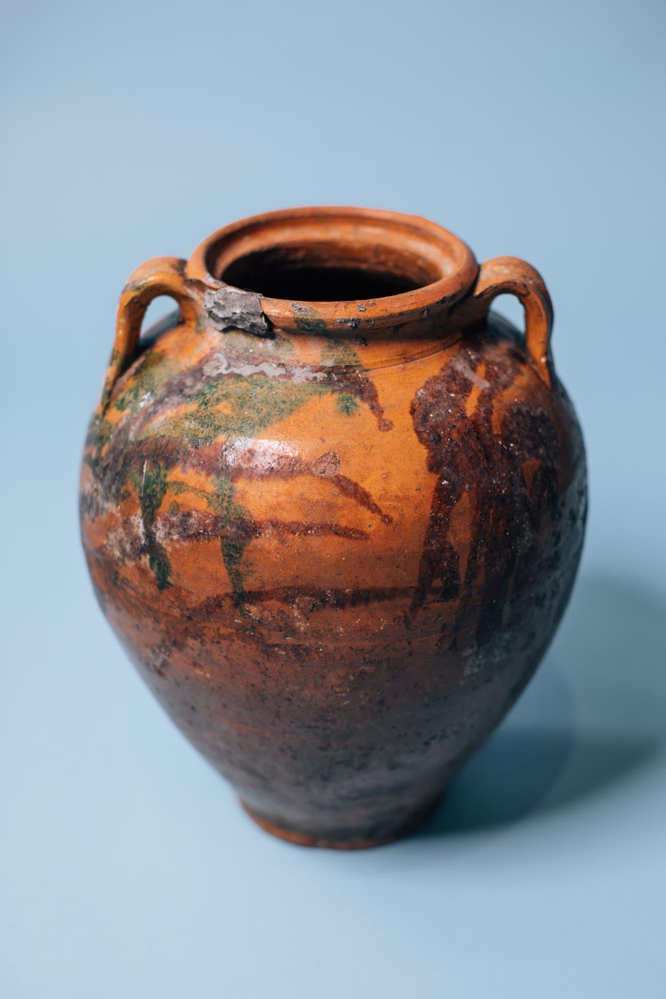 Kınık Glazed Double-Handled Terracotta Pot