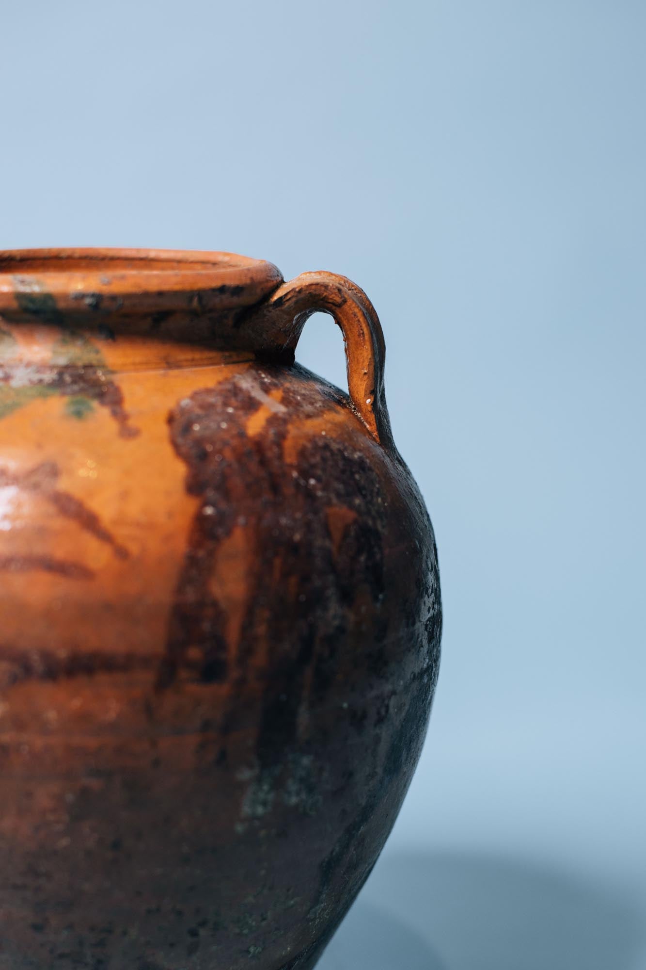 Kınık Glazed Double-Handled Terracotta Pot