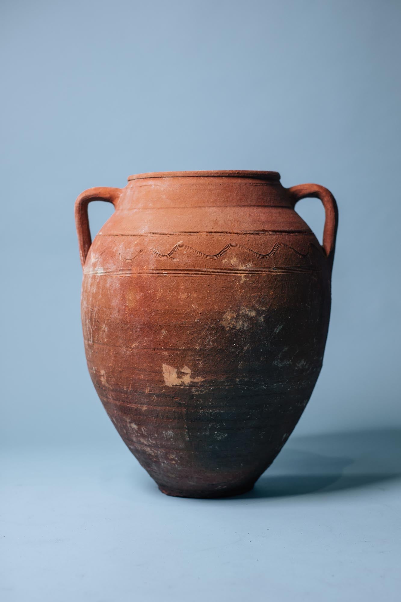 Deep Rust Double-Handled Storage Pot