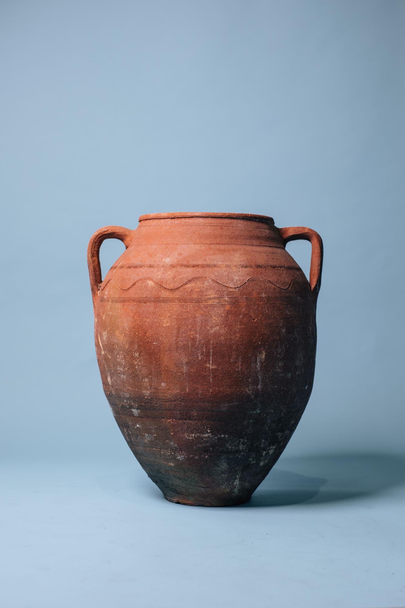 Deep Rust Double-Handled Storage Pot