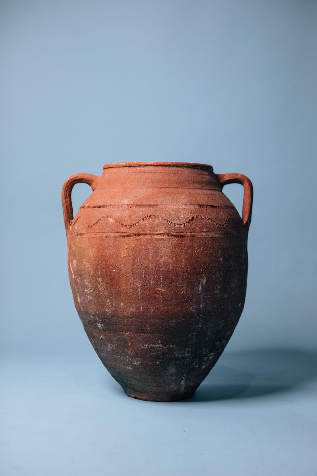 Deep Rust Double-Handled Storage Pot