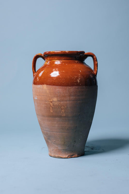Burnt Amber Glazed Terracotta Pot