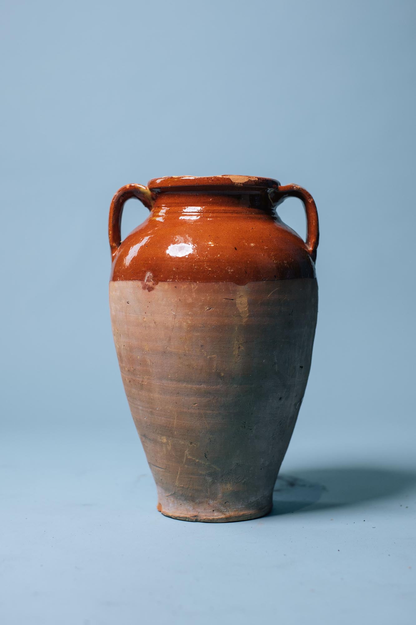 Burnt Amber Glazed Terracotta Pot