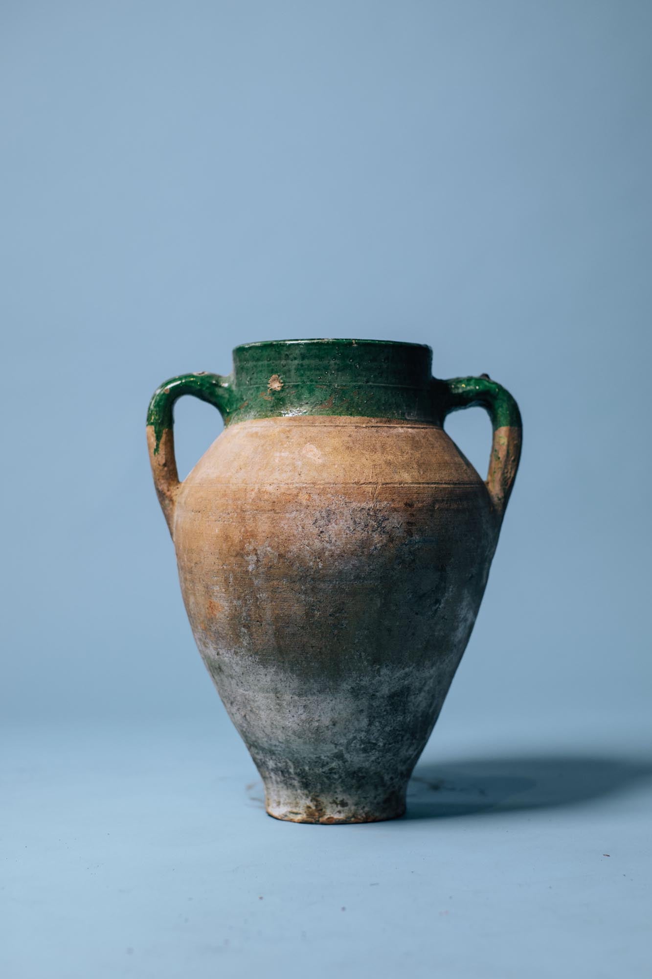 Green Metallic Glazed Clay Pot