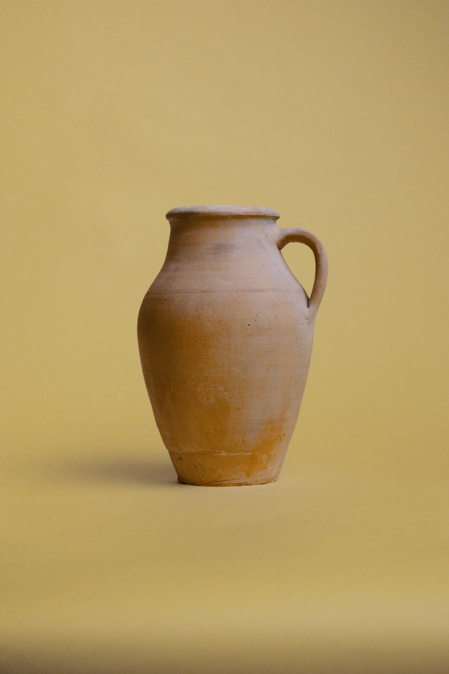 Golden Sand-Hued Single-Handle Clay Pitcher