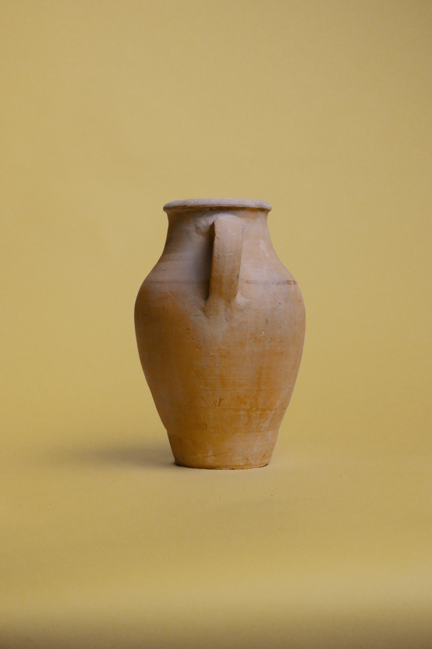 Golden Sand-Hued Single-Handle Clay Pitcher