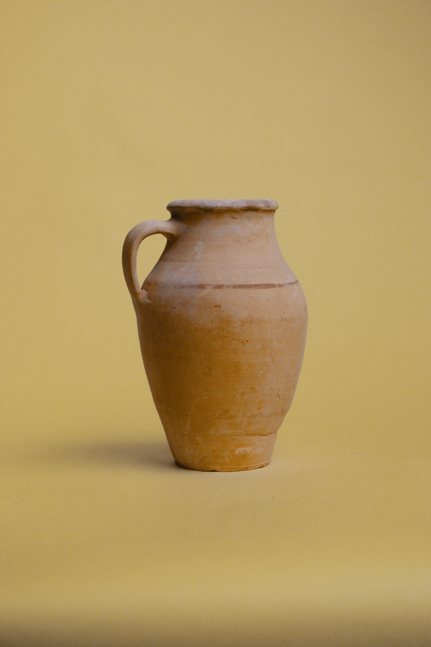 Golden Sand-Hued Single-Handle Clay Pitcher