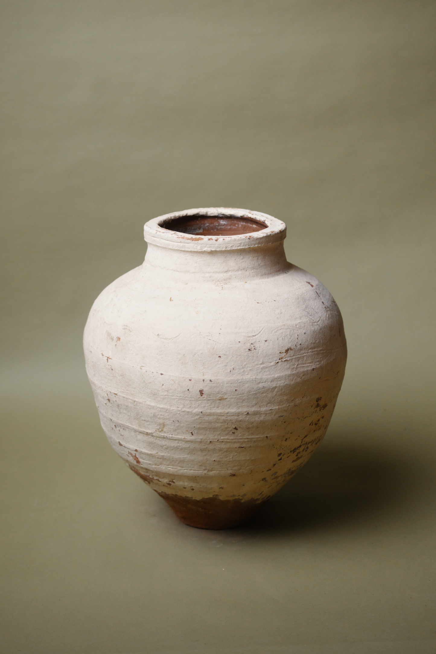 Rustic Cream Tapered Base Storage Jar