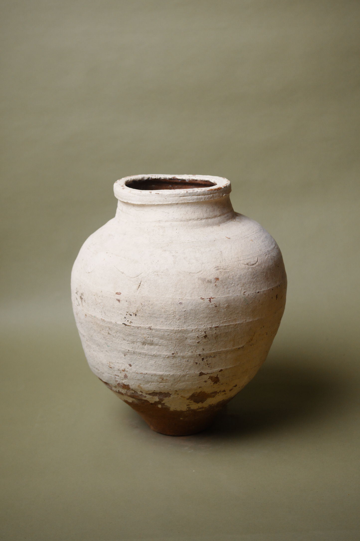 Rustic Cream Tapered Base Storage Jar