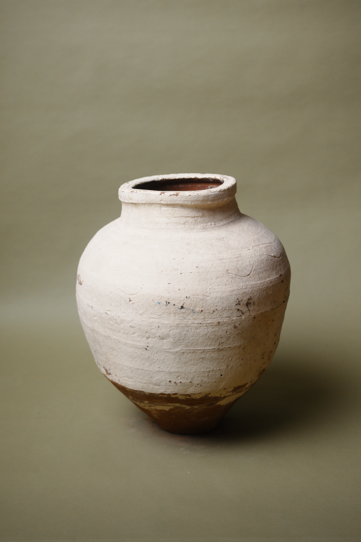 Rustic Cream Tapered Base Storage Jar