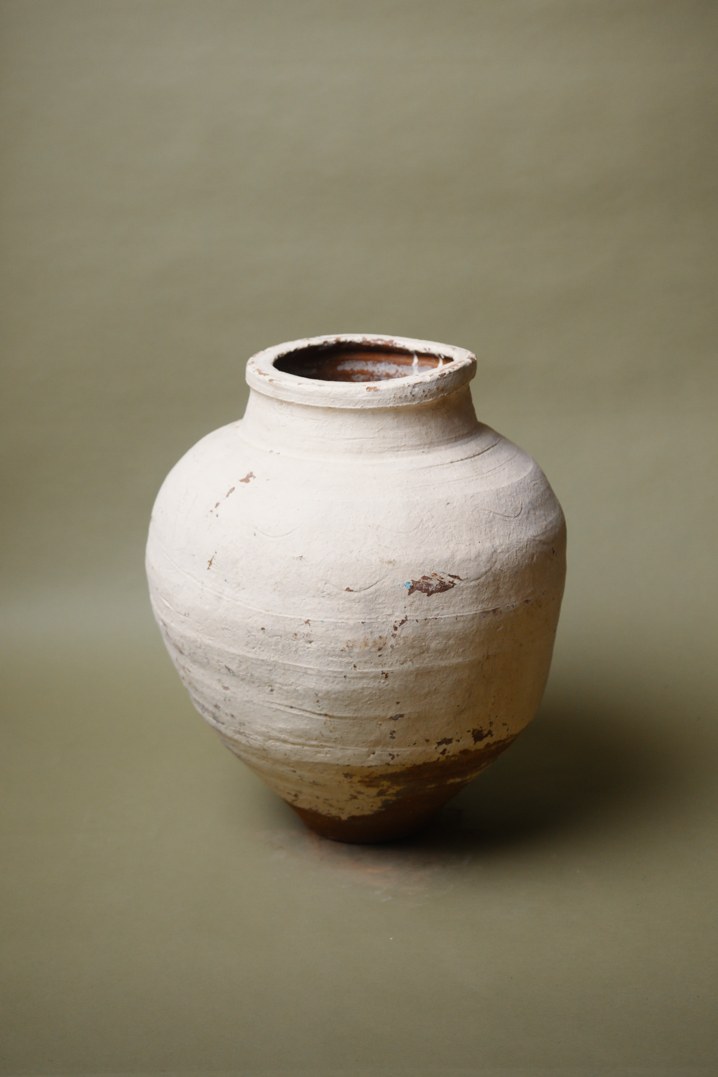 Rustic Cream Tapered Base Storage Jar