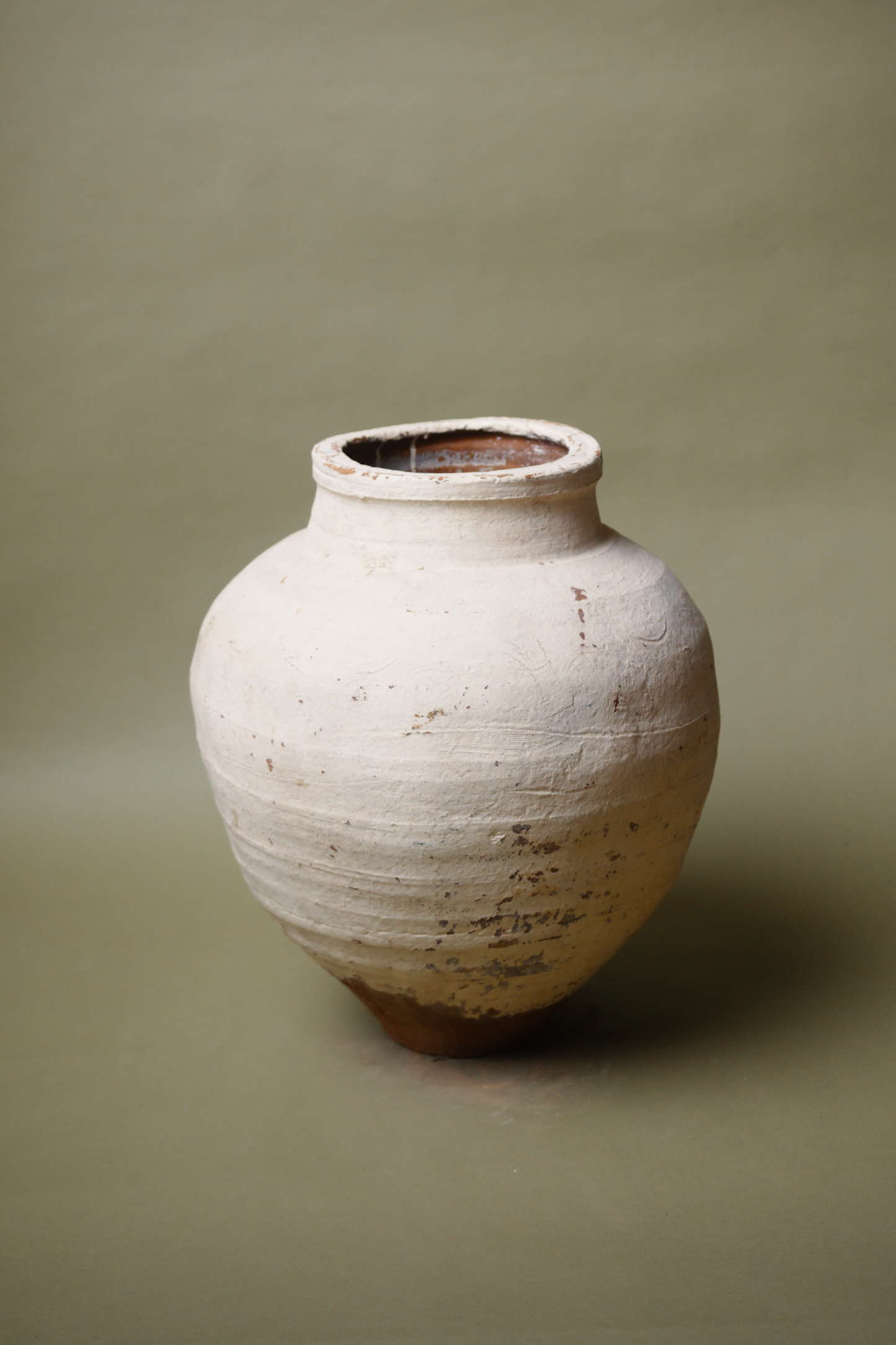 Rustic Cream Tapered Base Storage Jar