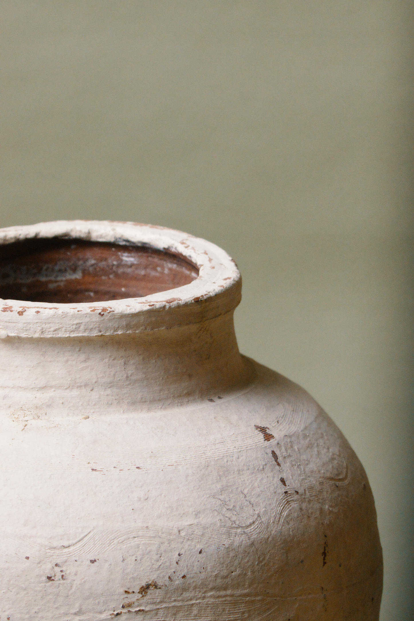Rustic Cream Tapered Base Storage Jar