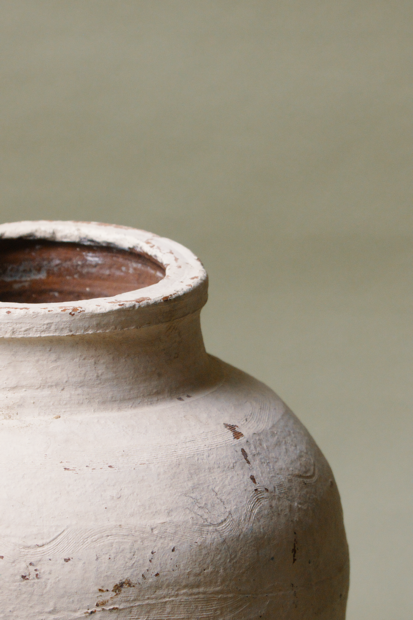 Rustic Cream Tapered Base Storage Jar