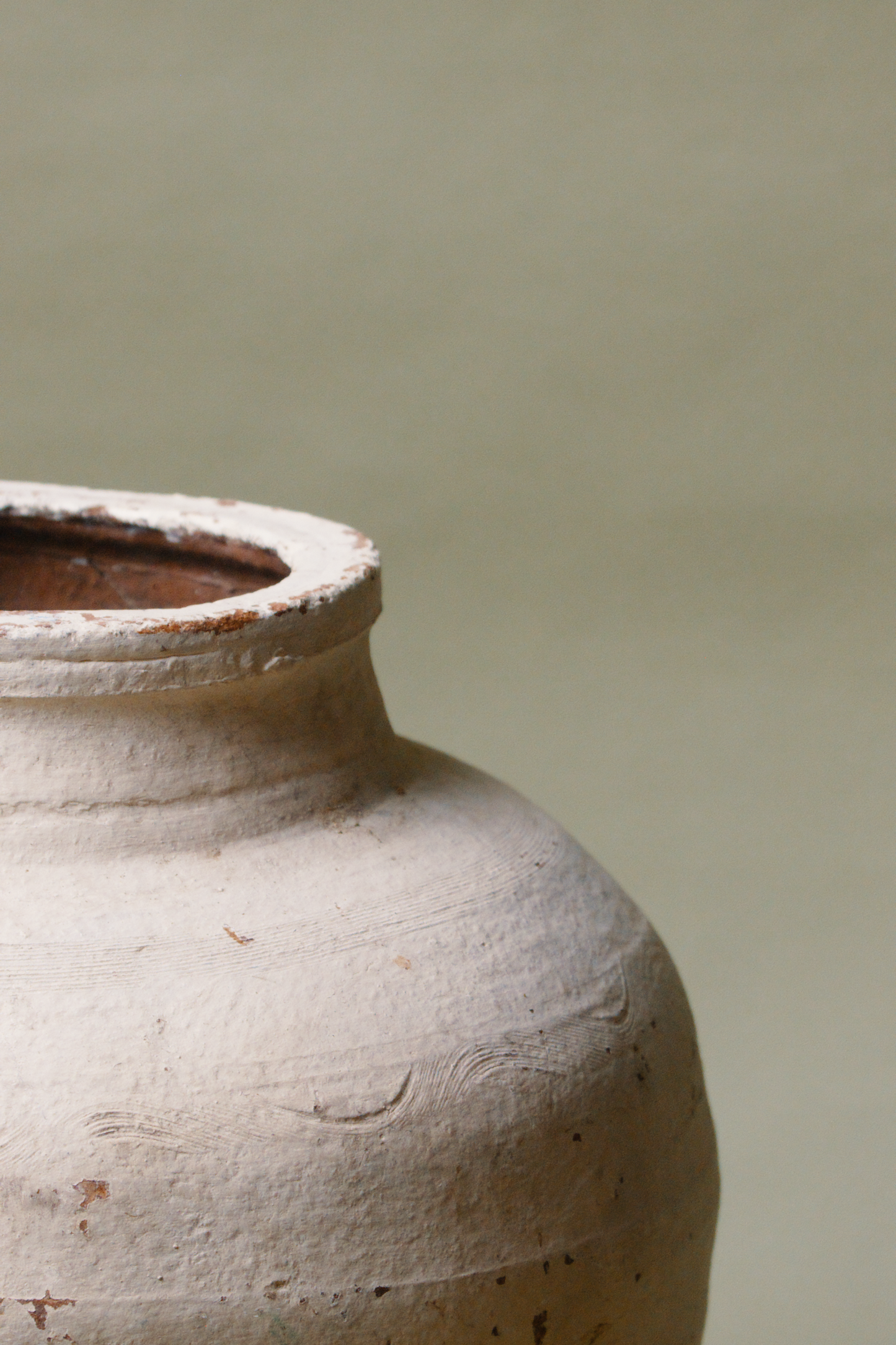 Rustic Cream Tapered Base Storage Jar