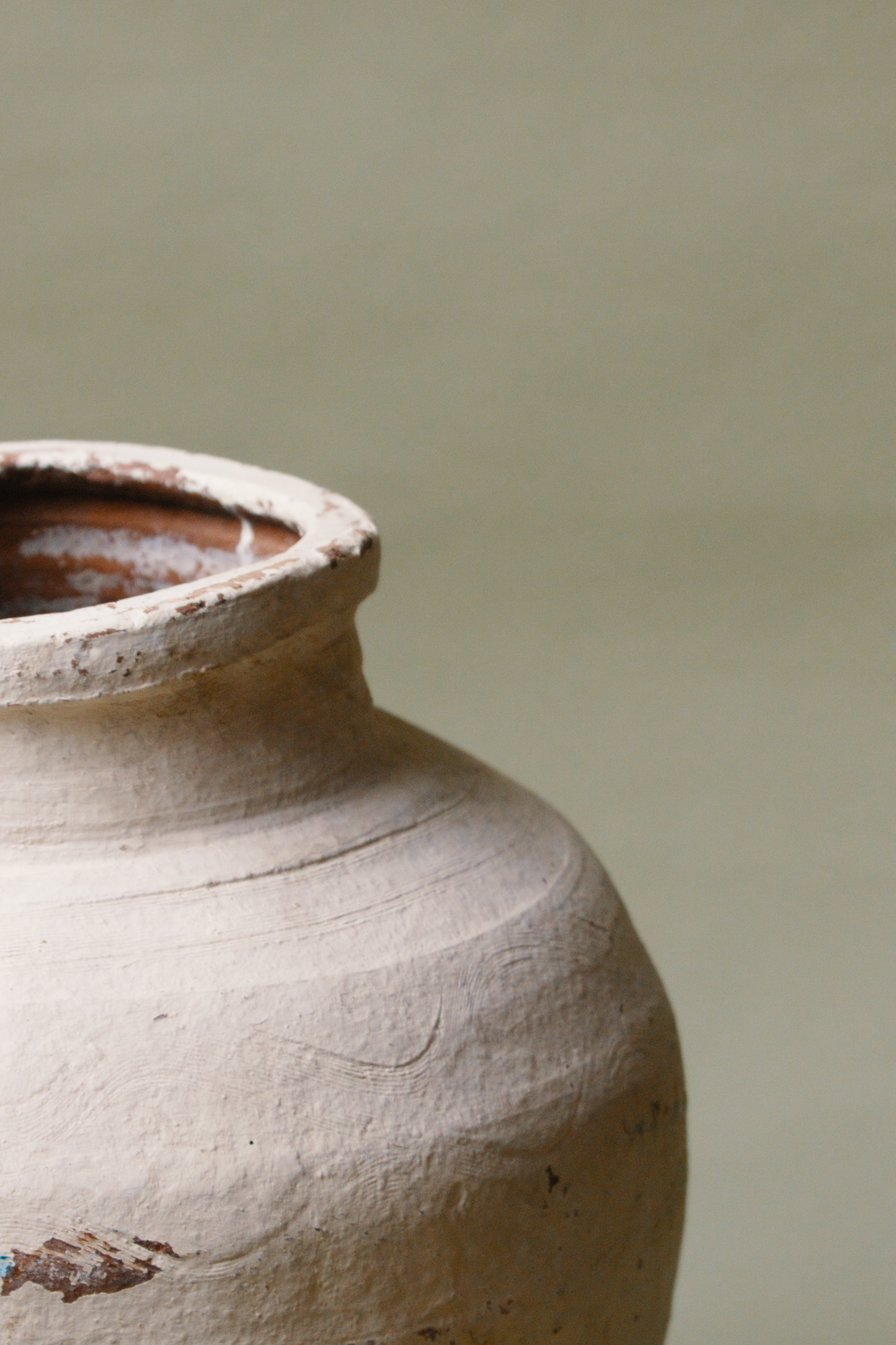 Rustic Cream Tapered Base Storage Jar