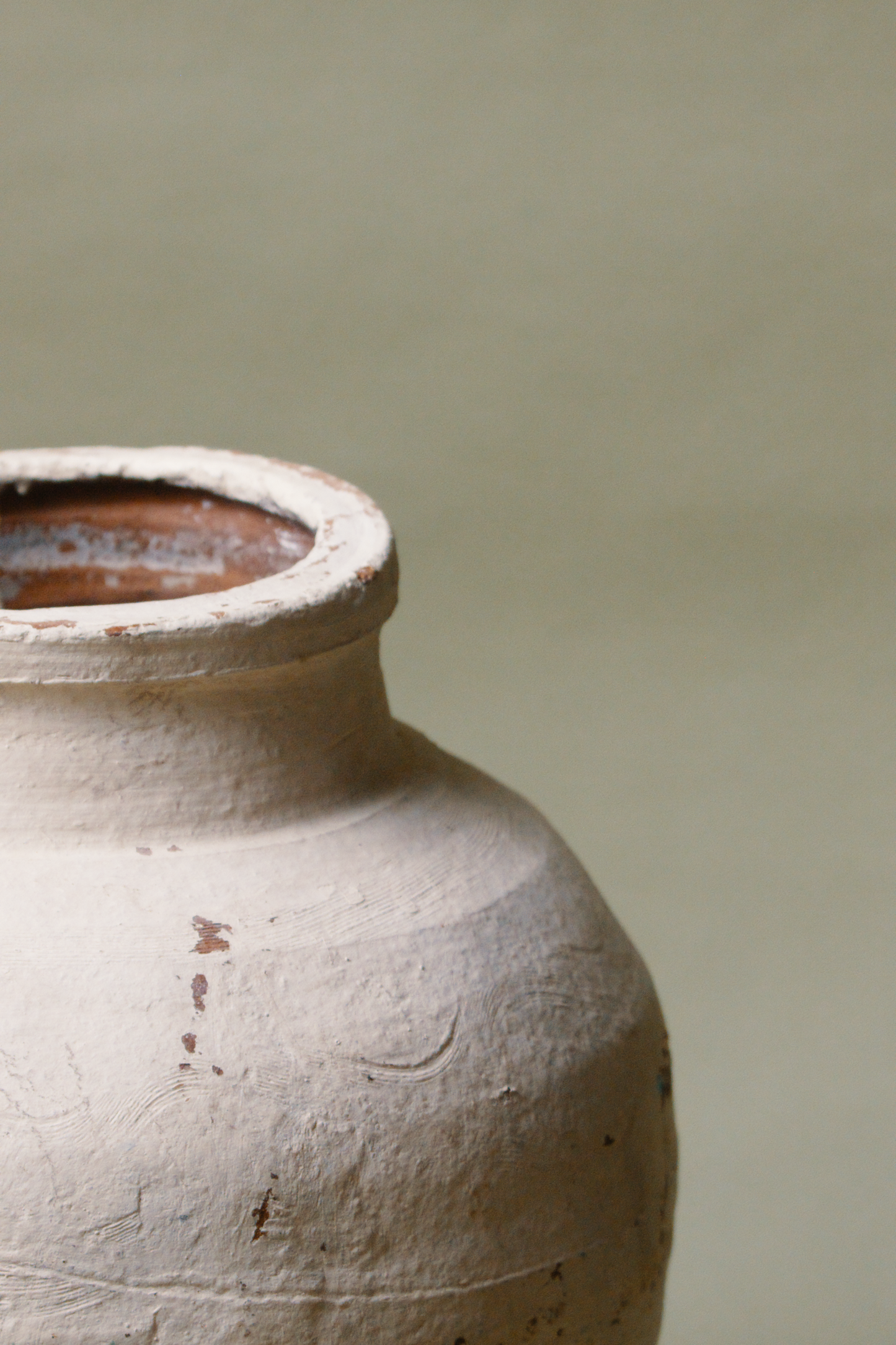 Rustic Cream Tapered Base Storage Jar