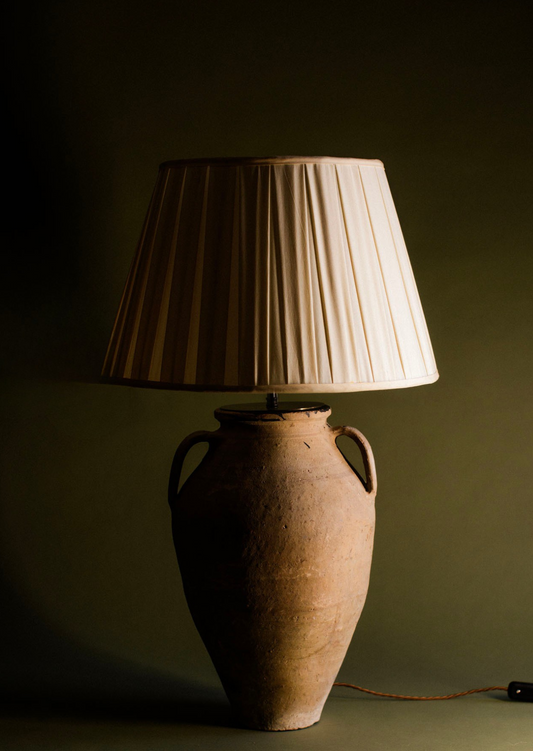 Anatolian Twin-Handle Terracotta Lamp
