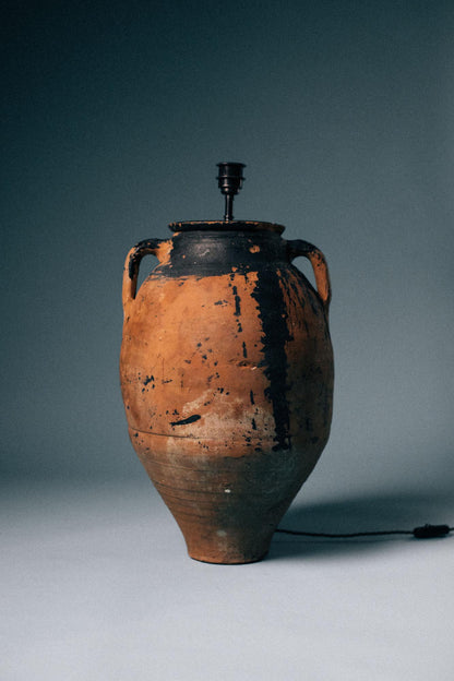 Blackened Glaze Terracotta Table Lamp