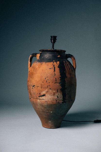 Blackened Glaze Terracotta Table Lamp