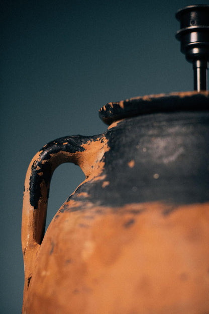 Blackened Glaze Terracotta Table Lamp