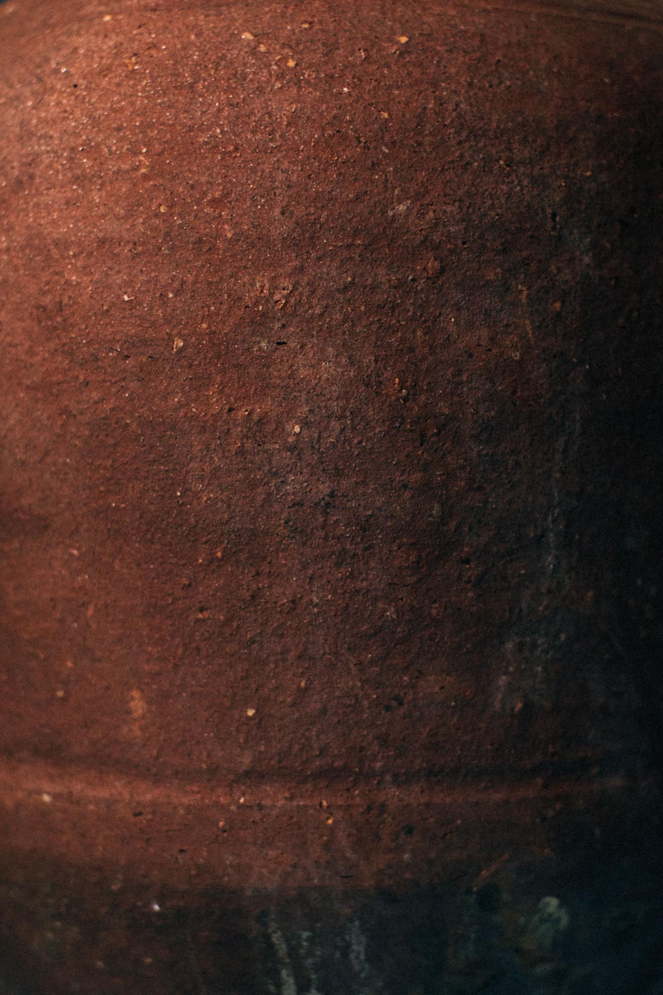 Smoked Umber Bulbous Terracotta Table Lamp
