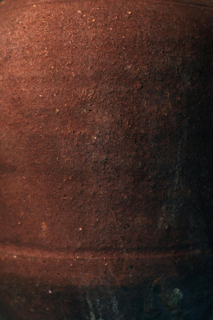 Smoked Umber Bulbous Terracotta Table Lamp