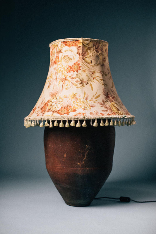 Smoked Umber Bulbous Terracotta Table Lamp