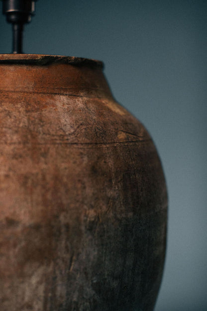 Weathered Clay Urn Table Lamp