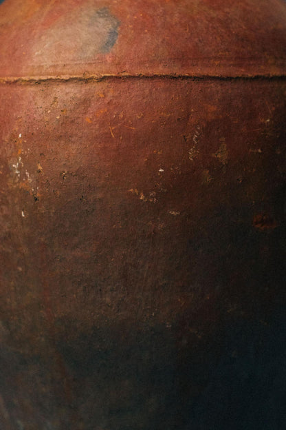Large Fired Earth Armenian Terracotta Lamp