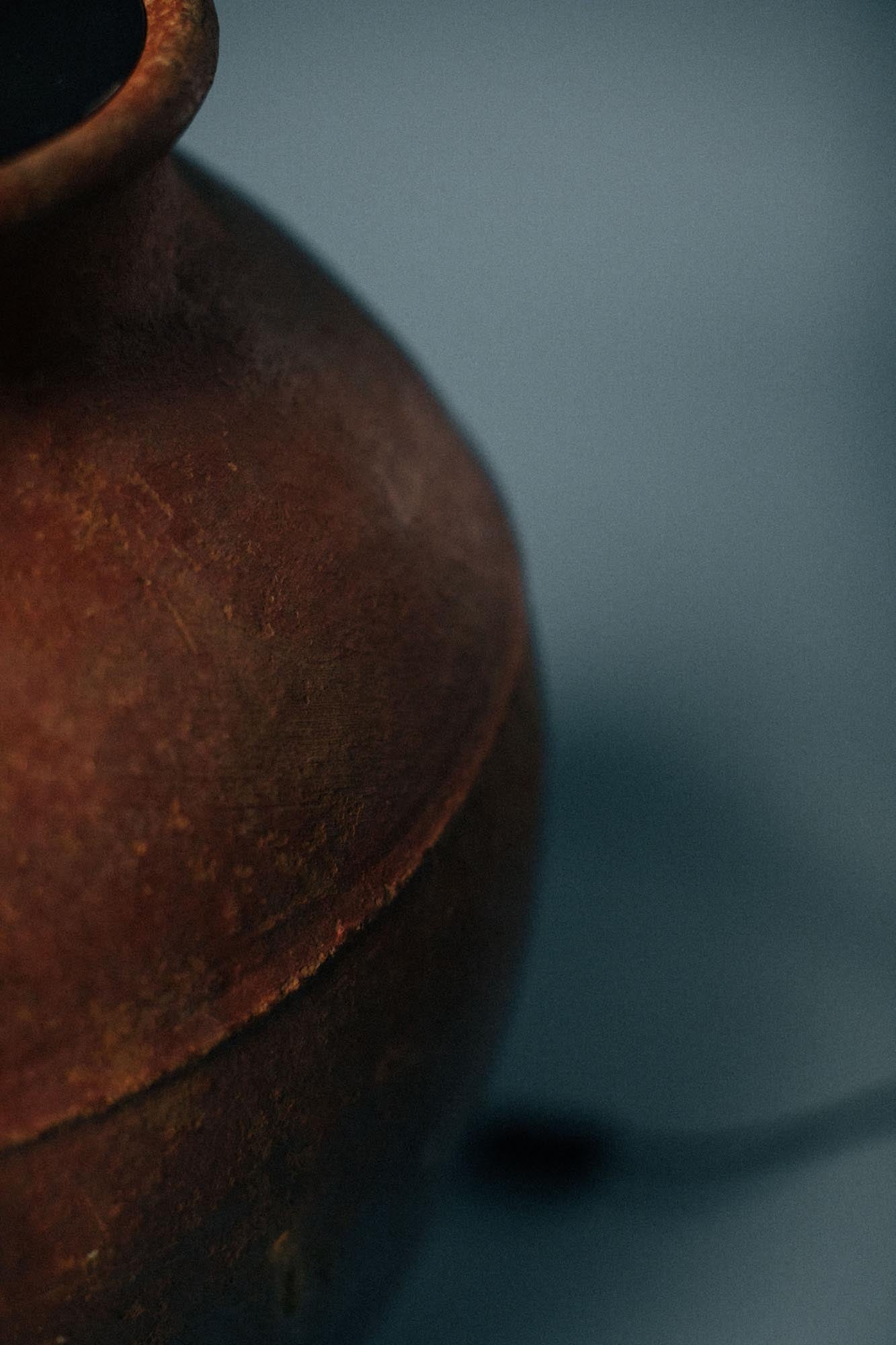 Large Fired Earth Armenian Terracotta Lamp