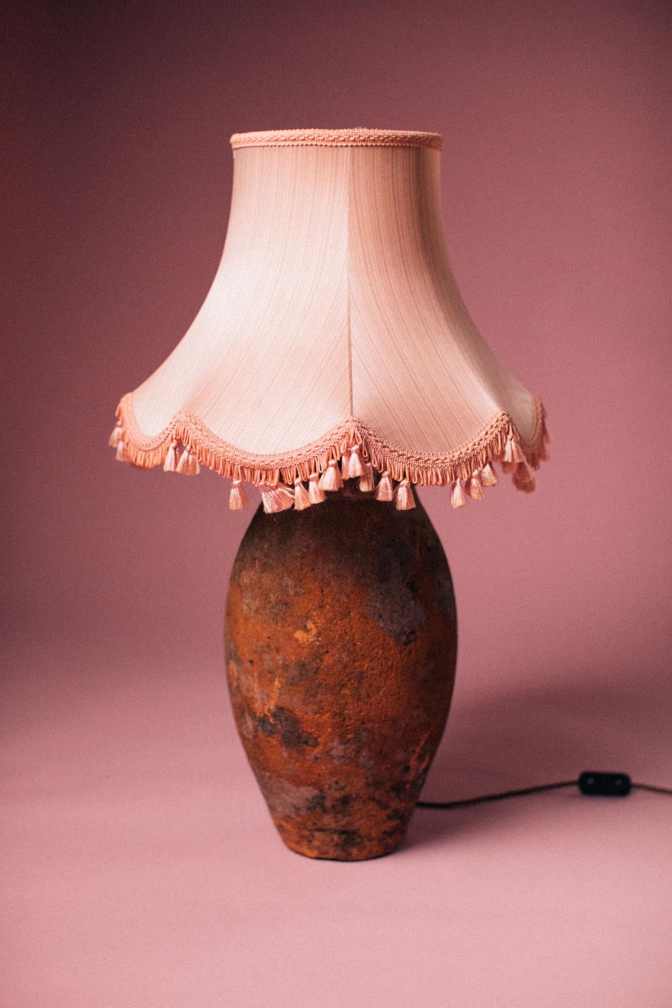 Fired Earth Vessel Lamp