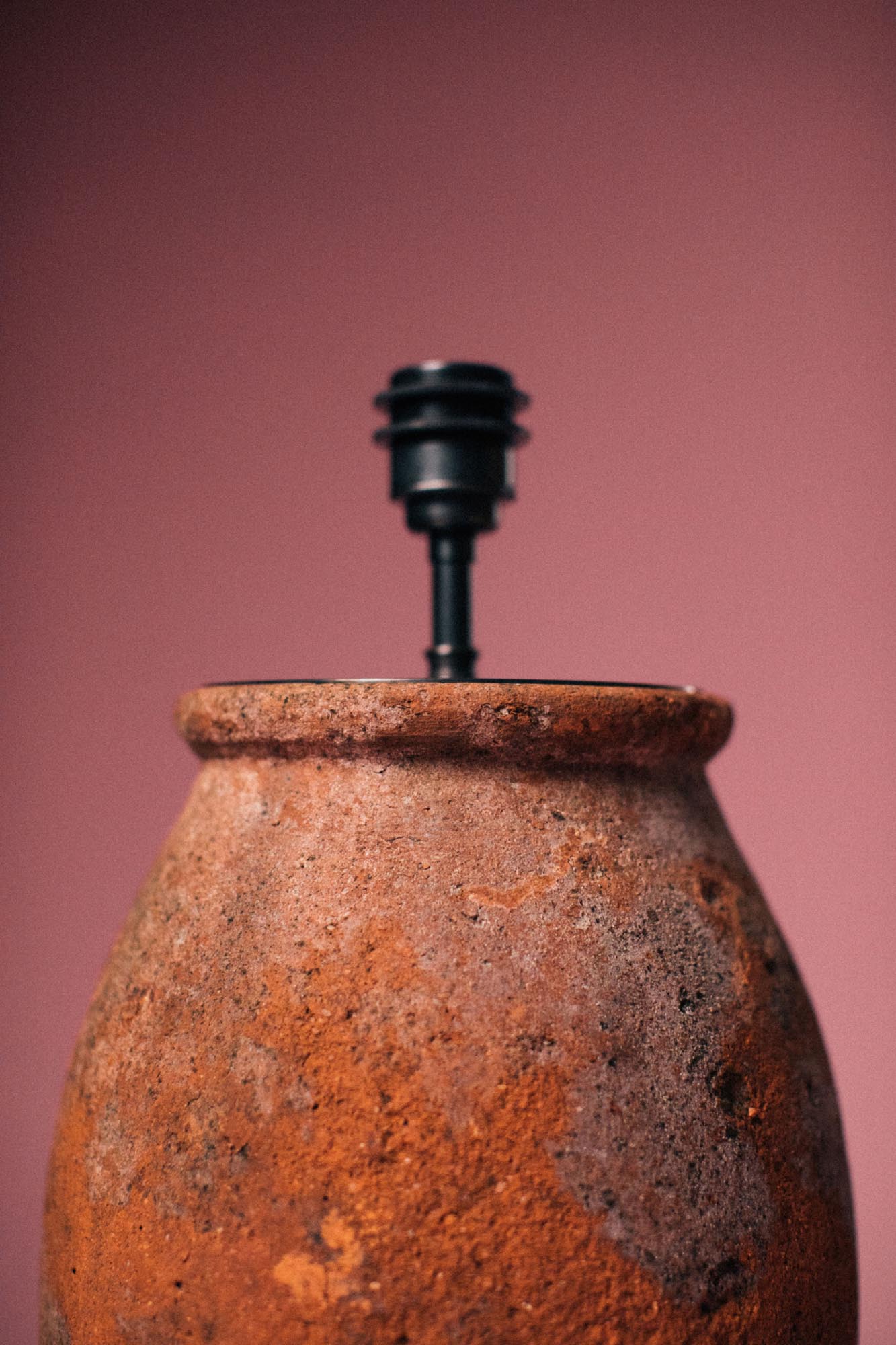 Fired Earth Vessel Lamp