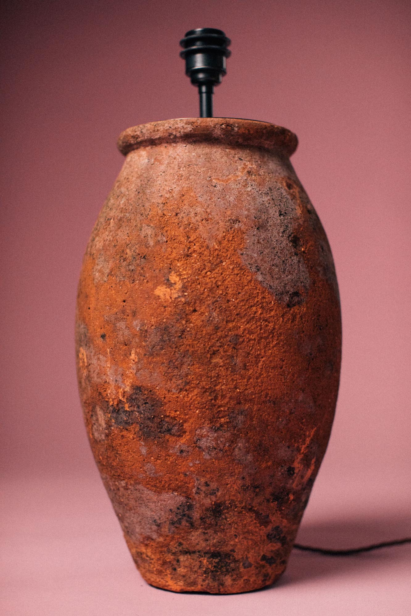 Fired Earth Vessel Lamp