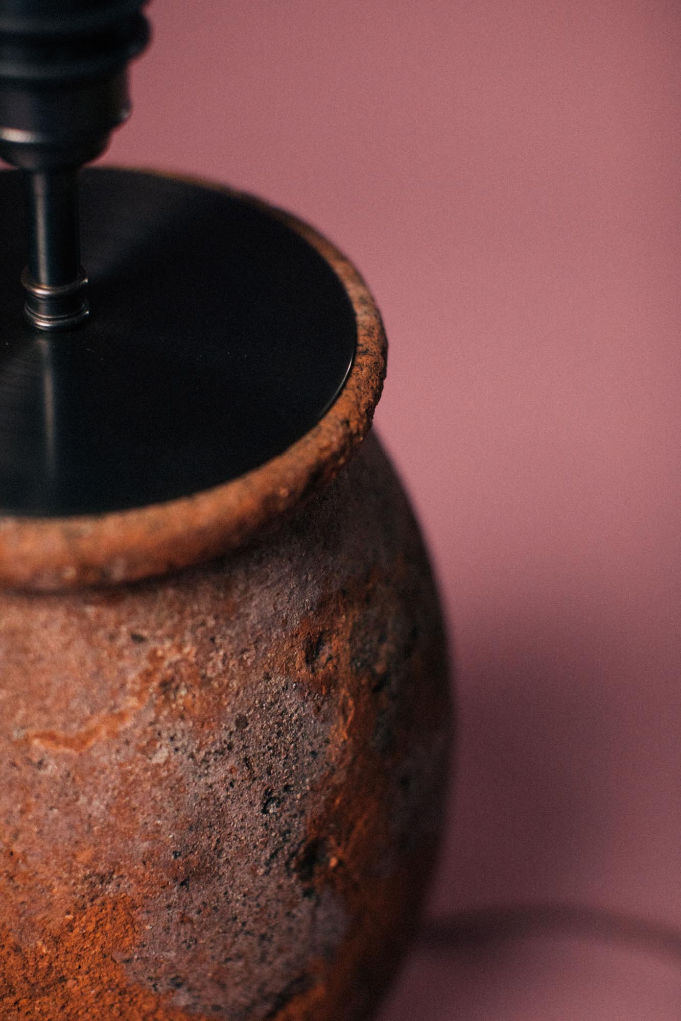 Fired Earth Vessel Lamp