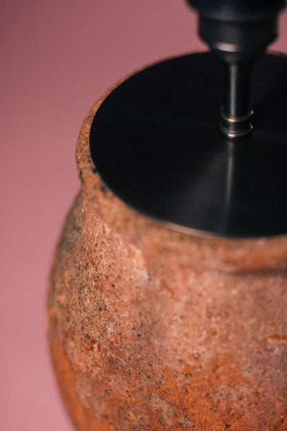 Fired Earth Vessel Lamp