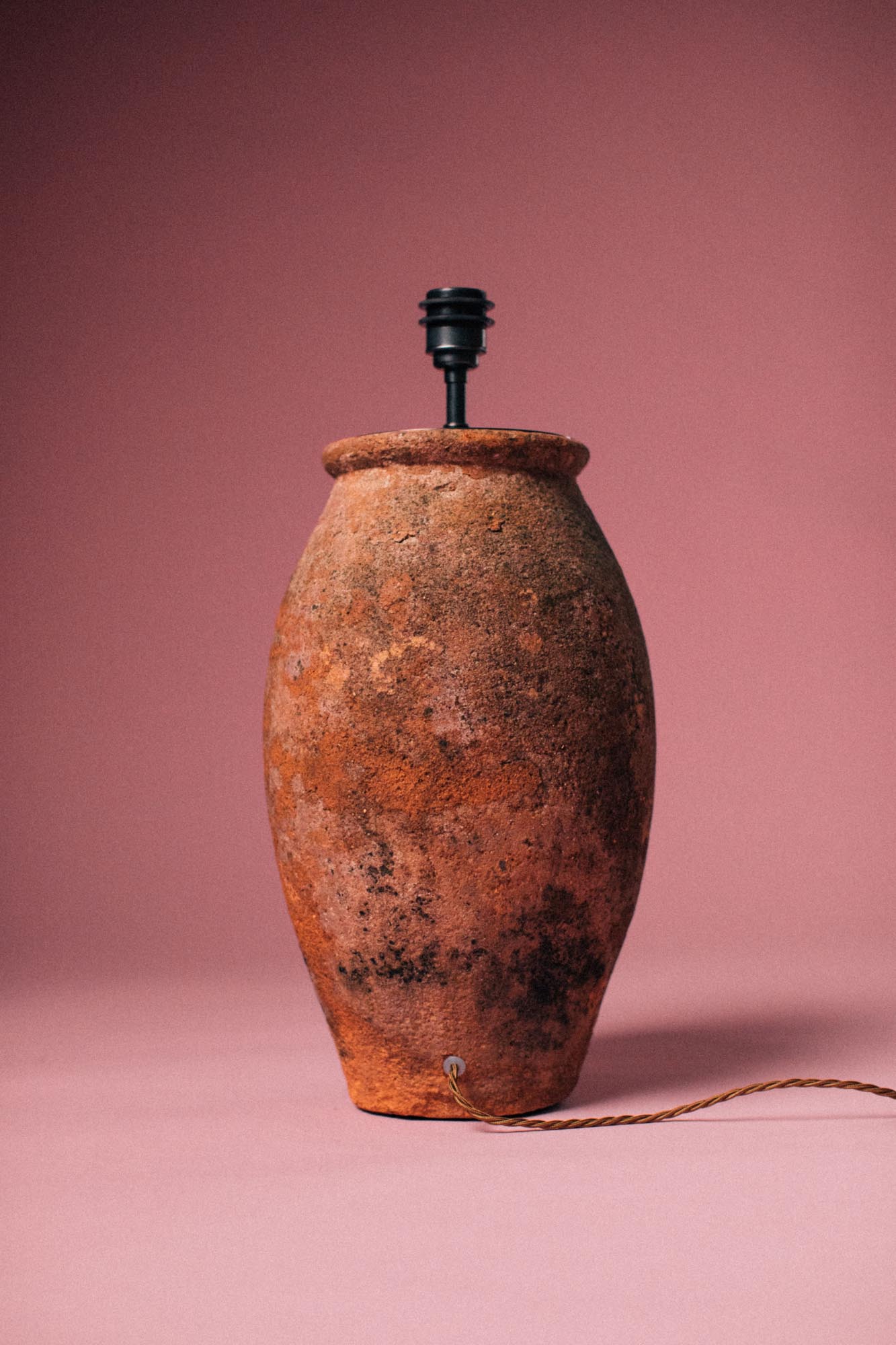 Fired Earth Vessel Lamp