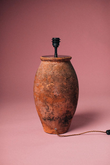 Fired Earth Vessel Lamp