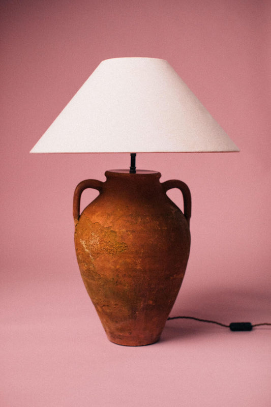 Baked-by-Sun Terracotta Vessel Lamp