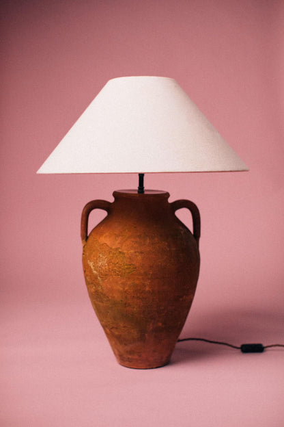 Baked-by-Sun Terracotta Vessel Lamp