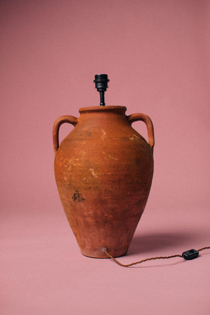 Baked-by-Sun Terracotta Vessel Lamp
